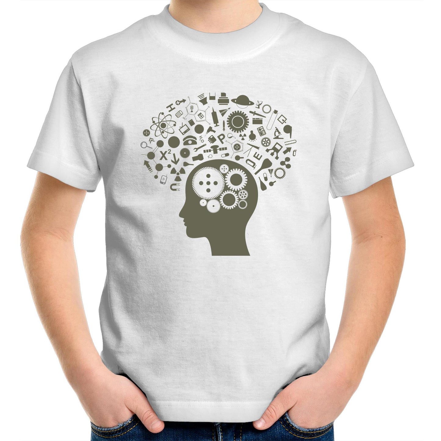 Science Brain - Kids Youth Crew T-Shirt White Kids Youth T-shirt Science