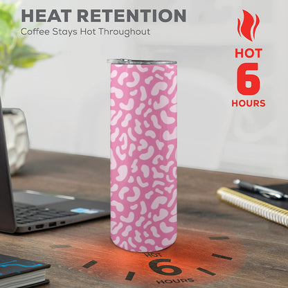 Pink Leopard - 20oz Tall Skinny Tumbler with Lid and Straw 20oz Tall Skinny Tumbler with Lid and Straw Printed Offshore