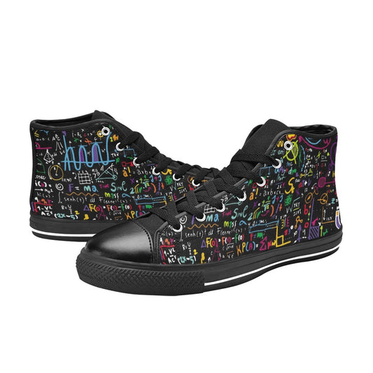 Math Scribbles - High Top Canvas Shoes for Kids Kids High Top Canvas Shoes