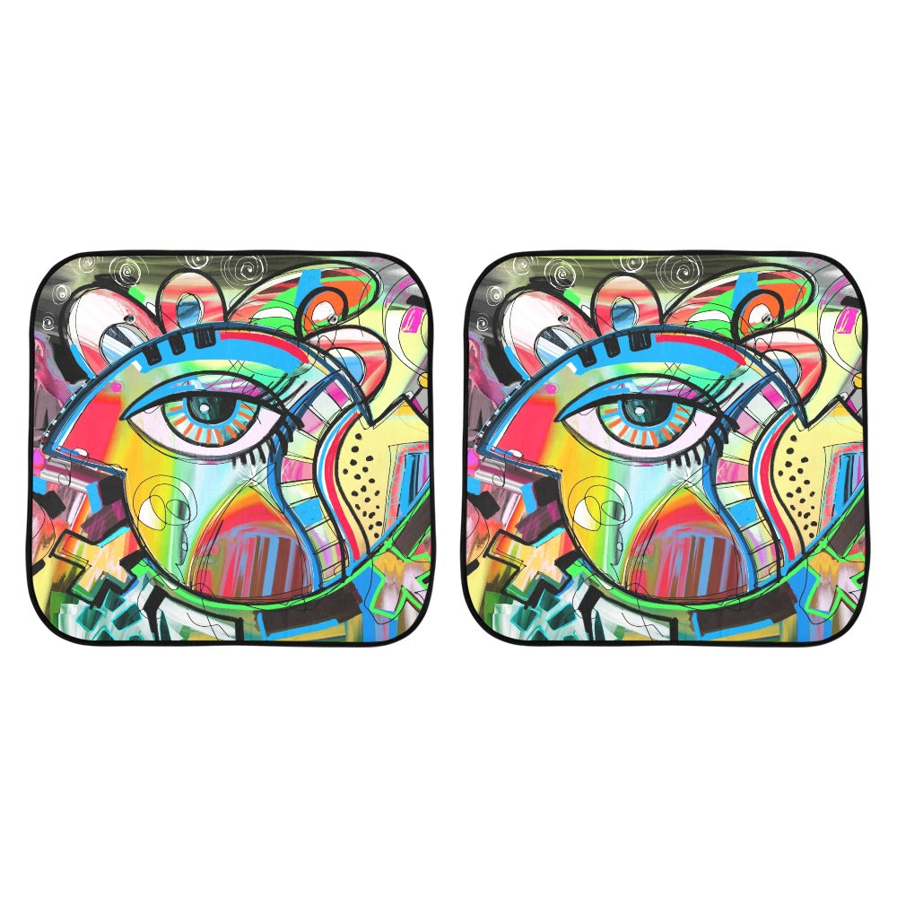 Graffiti Bird - Car Sun Shade 28"x28"x2pcs Car Sun Shade 28"x28"x2pcs