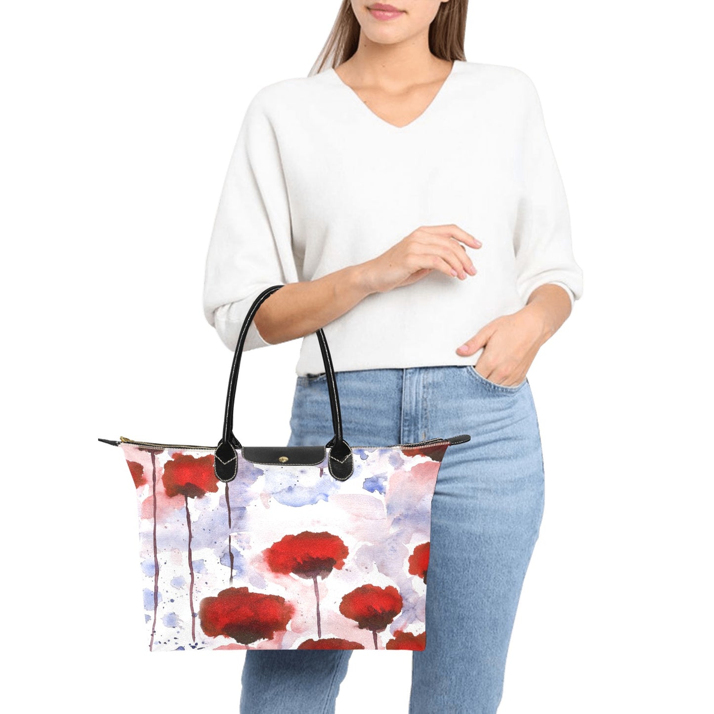 Watercolour Poppy - Single-Shoulder Handbag Single Shoulder Handbag Printed Offshore