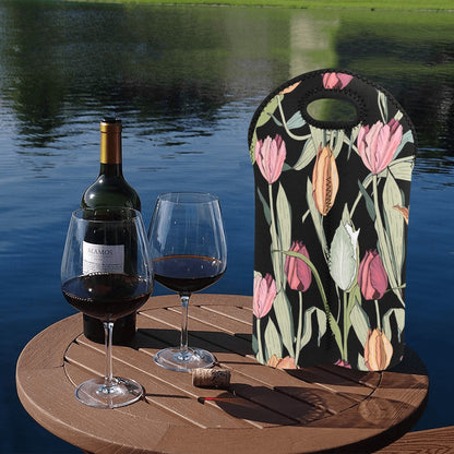 Tulips - 2-Bottle Neoprene Wine Bag 2 Bottle Wine Bag Printed Offshore