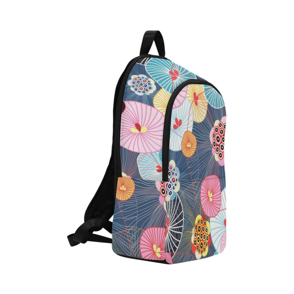 Abstract Floral - Fabric Backpack for Adult Adult Casual Backpack Printed Offshore