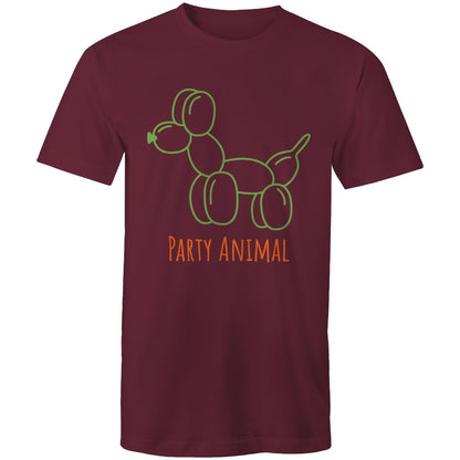 Party Animal - Mens T-Shirt Burgundy Mens T-shirt animal Funny Mens