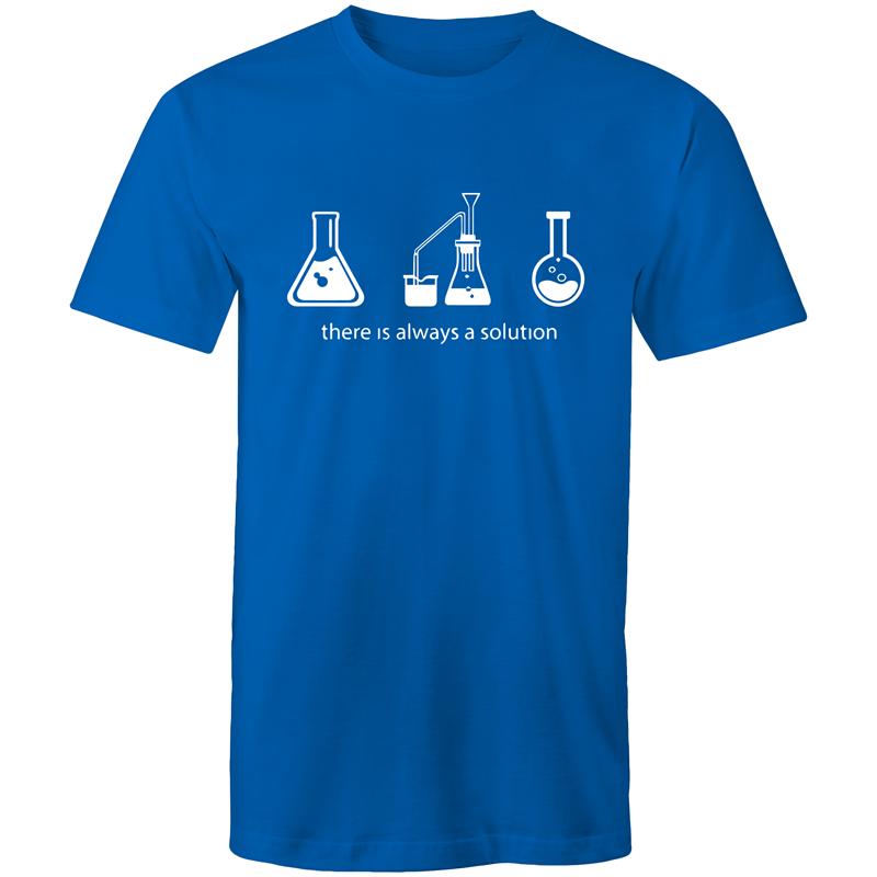 There Is Always A Solution - Mens T-Shirt Bright Royal Mens T-shirt Funny Mens Science