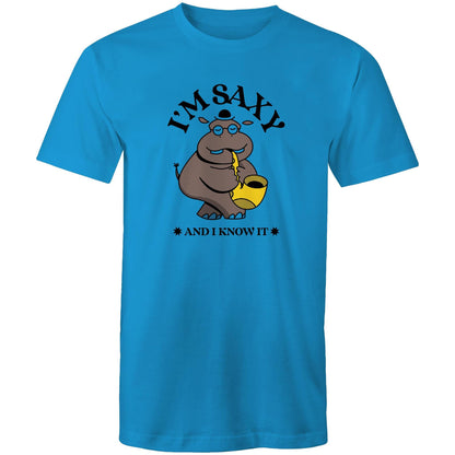 I'm Saxy And I Know It - Mens T-Shirt Arctic Blue Mens T-shirt animal Music