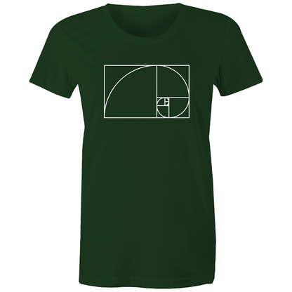 Fibonacci - Women's T-shirt Forest Green Womens T-shirt Maths Science Womens