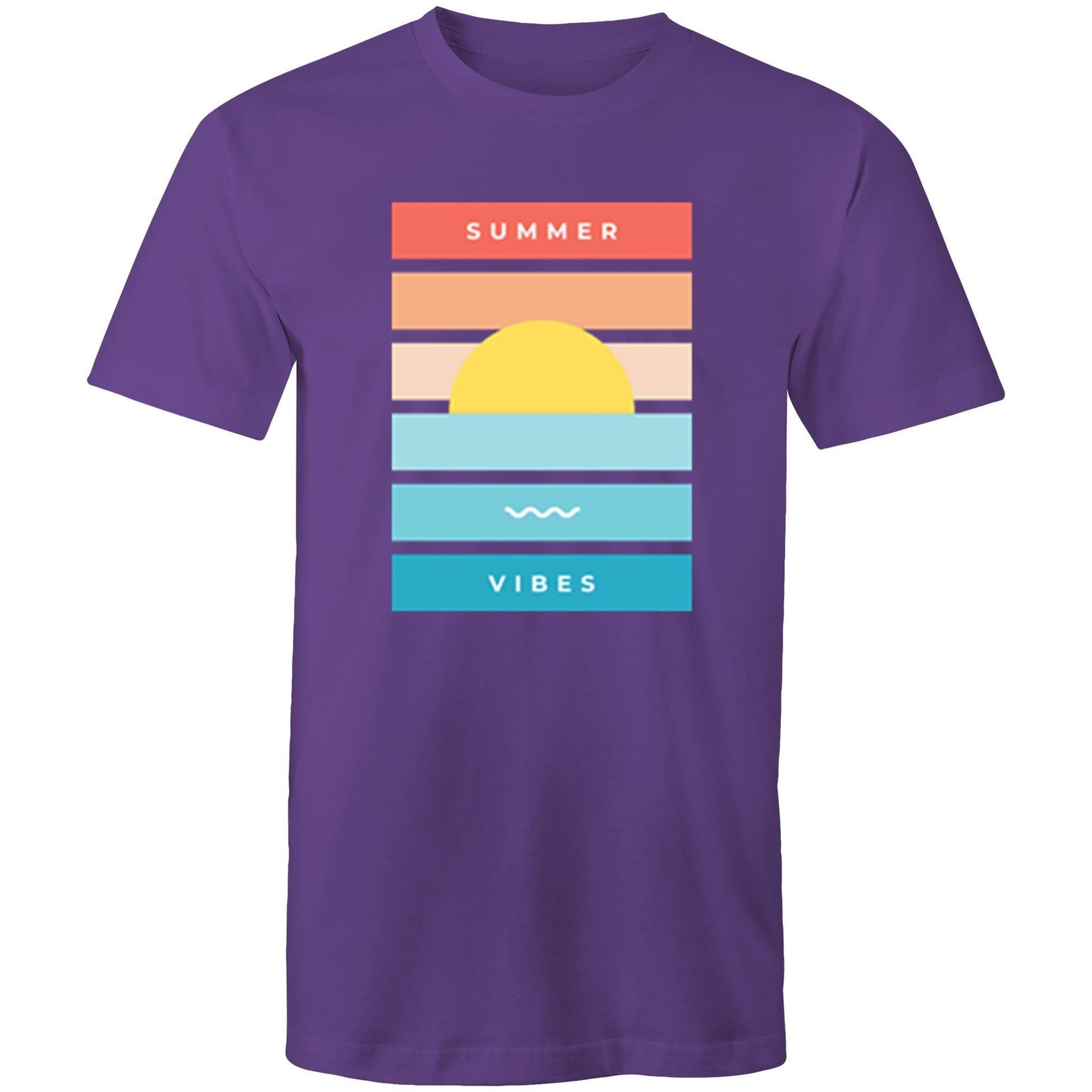 Summer Vibes - Mens T-Shirt Purple Mens T-shirt Mens Retro Summer