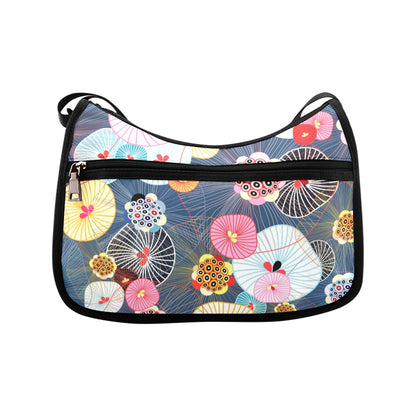Abstract Floral - Crossbody Fabric Handbag Crossbody Handbag