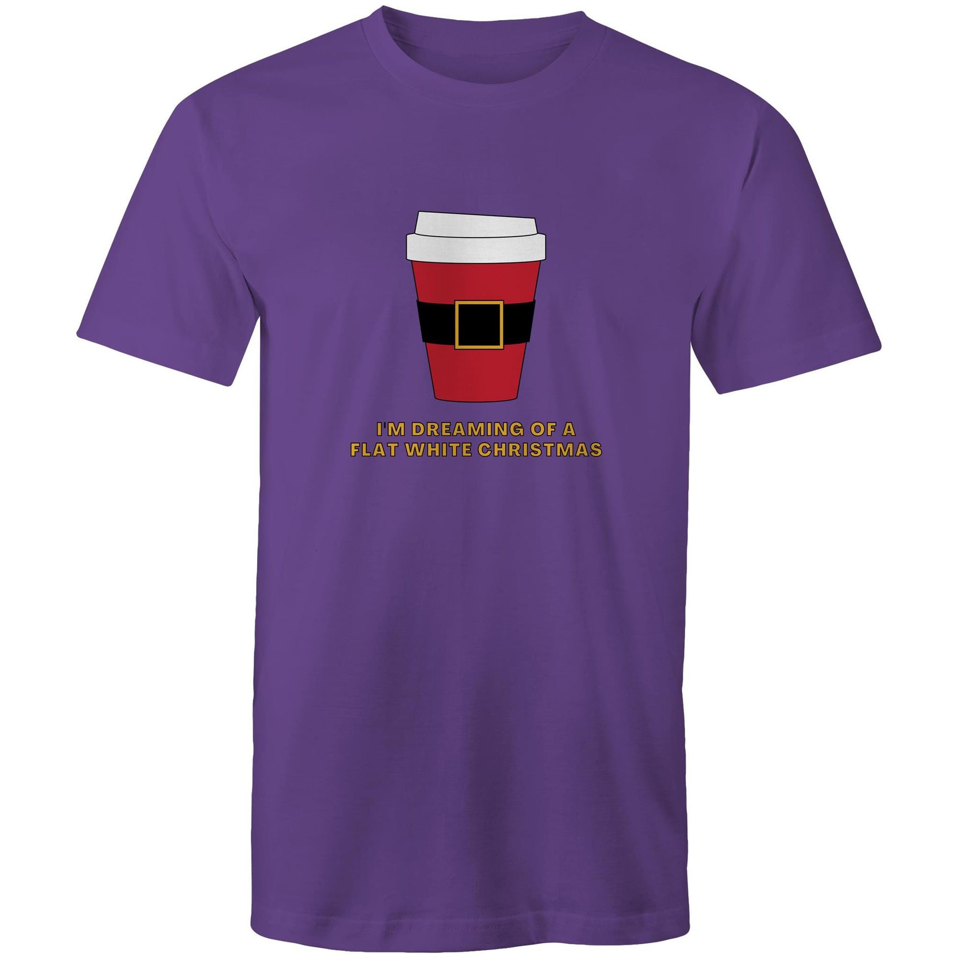 I'm Dreaming Of A Flat White Christmas - Mens T-Shirt Purple Christmas Mens T-shirt Merry Christmas