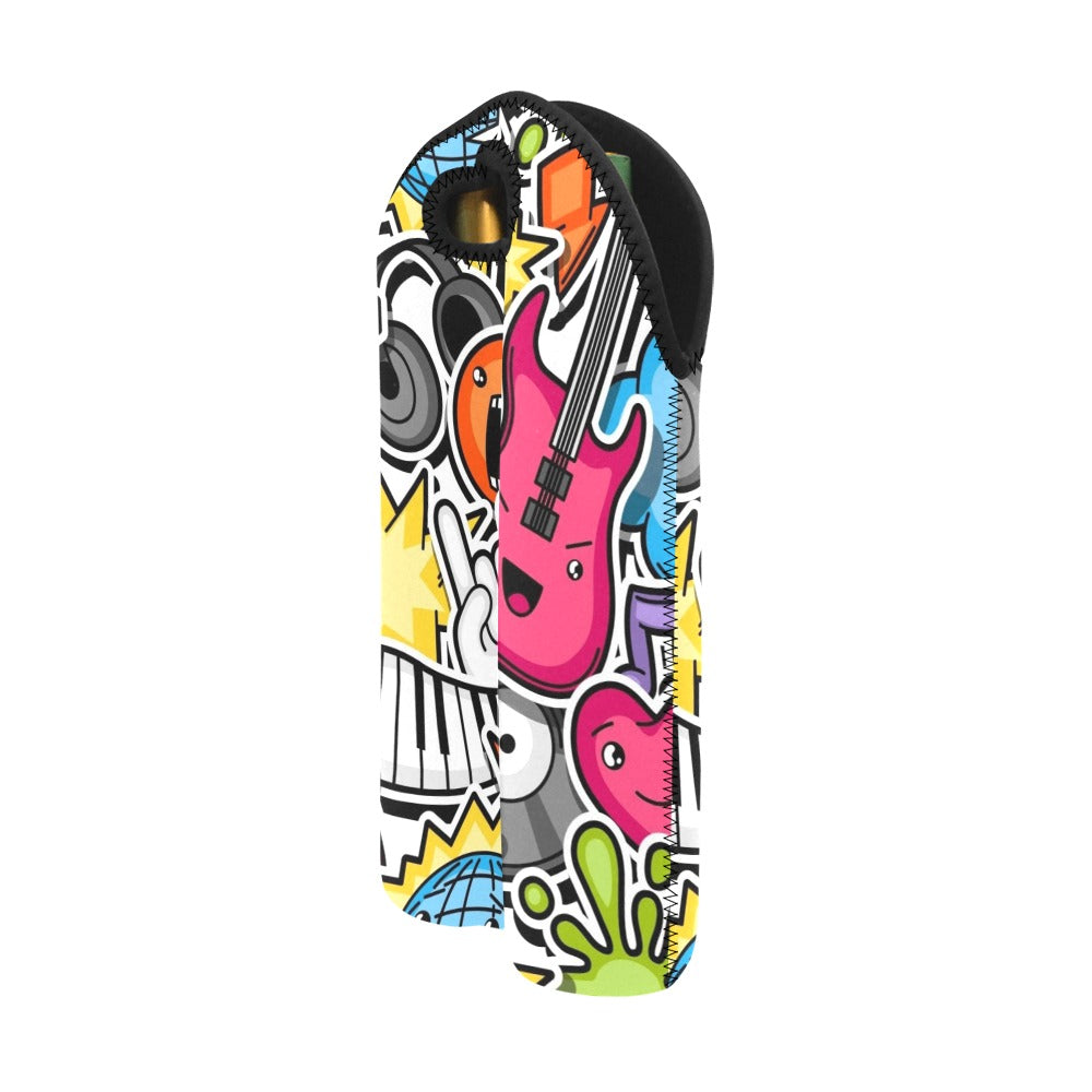 StickerMusic - 2-Bottle Neoprene Wine Bag 2 Bottle Wine Bag