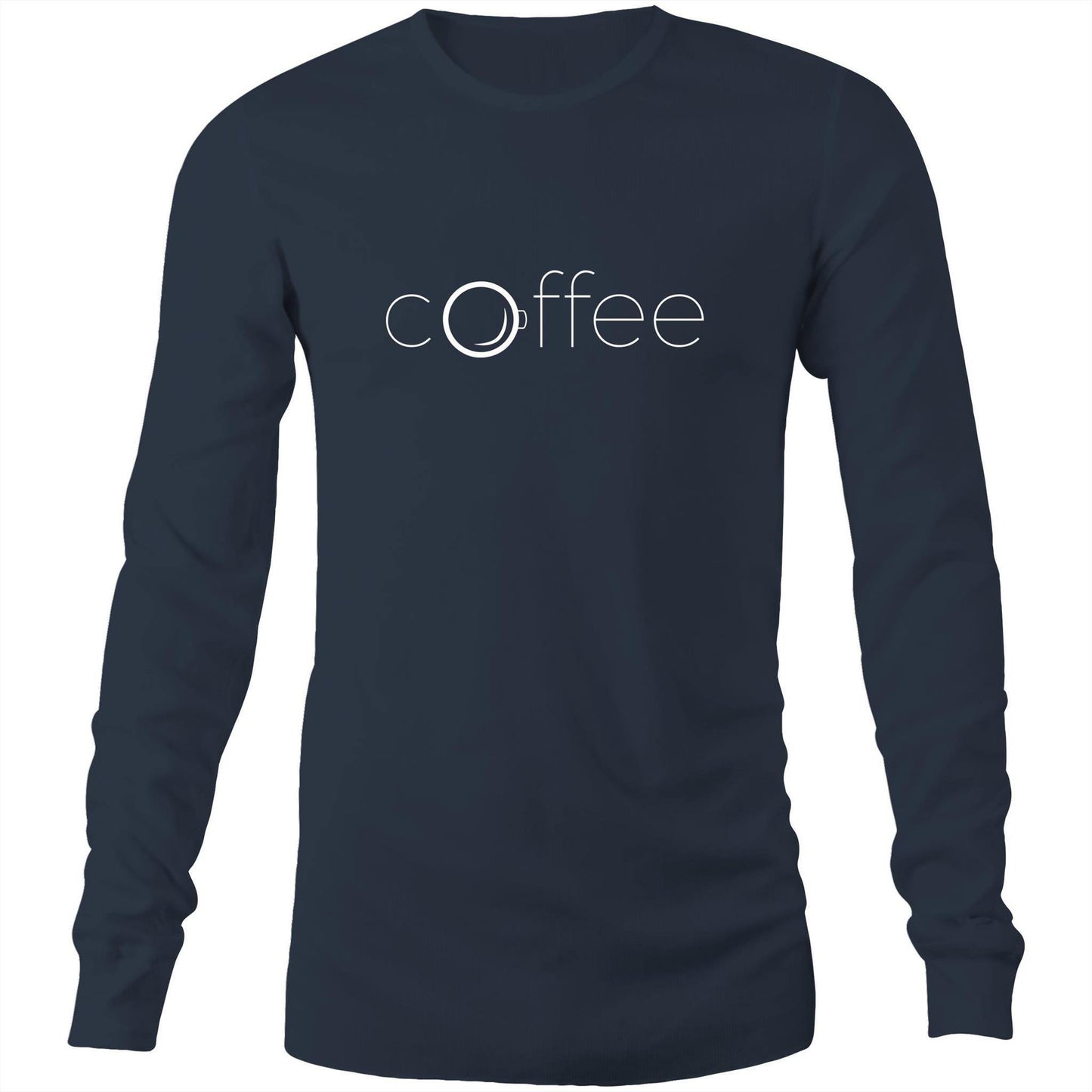 Coffee - Long Sleeve T-Shirt Navy Unisex Long Sleeve T-shirt Coffee Mens Womens