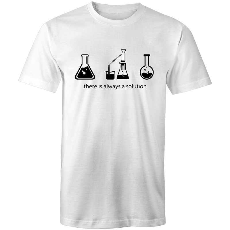 There Is Always A Solution - Mens T-Shirt White Mens T-shirt Funny Mens Science
