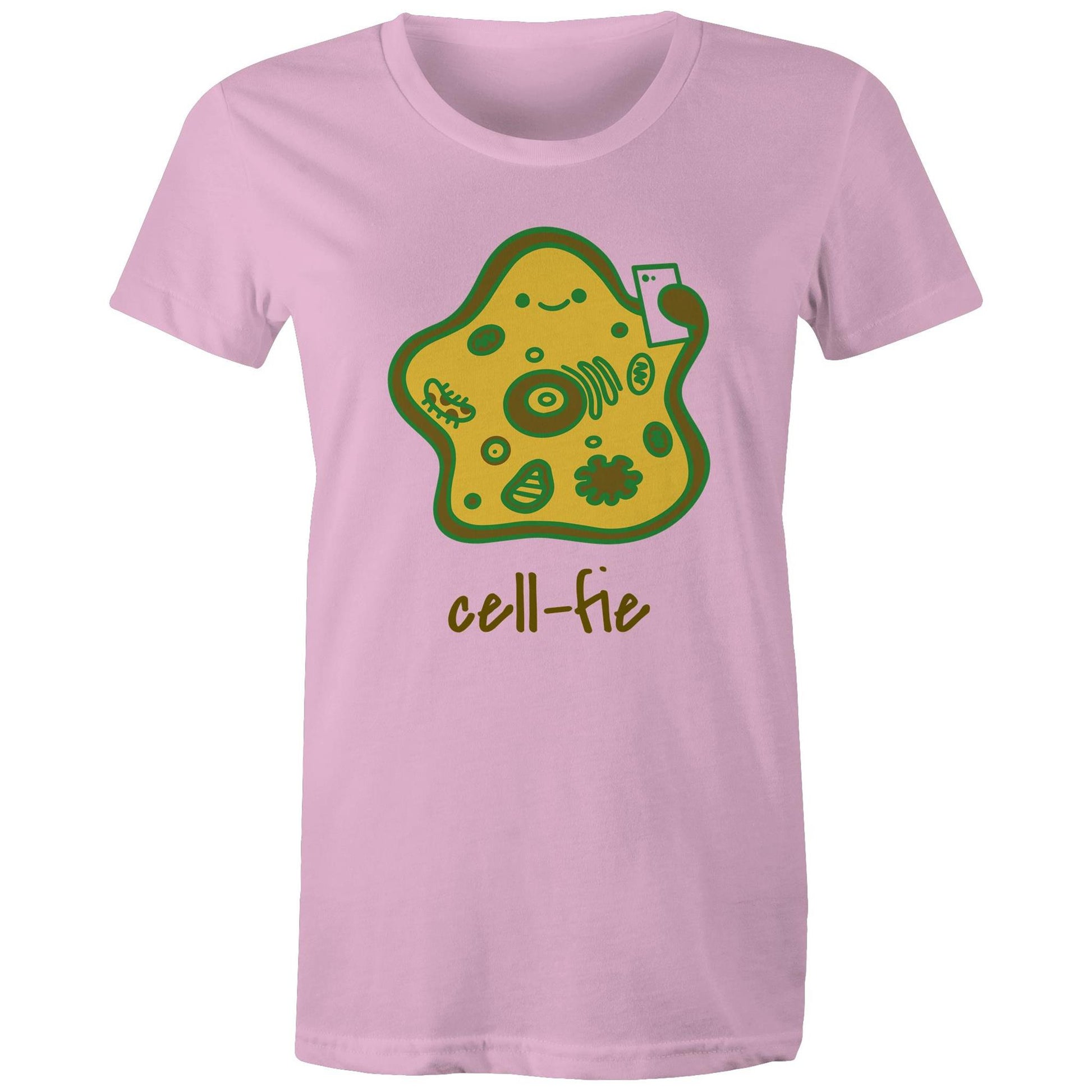 Cell-fie - Womens T-shirt Pink Womens T-shirt Science