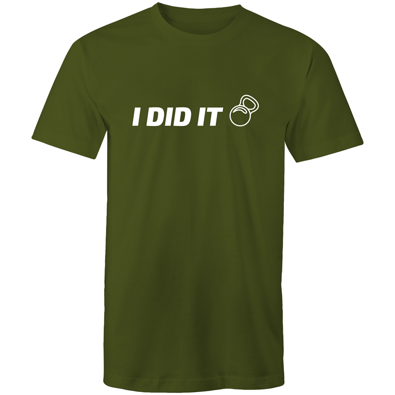 I Did It - Short Sleeve T-shirt Army Green Fitness T-shirt Fitness Mens Womens