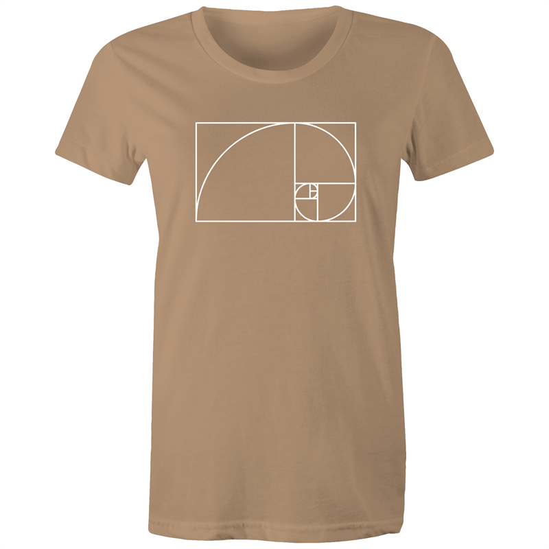 Fibonacci - Women's T-shirt Tan Womens T-shirt Maths Science Womens