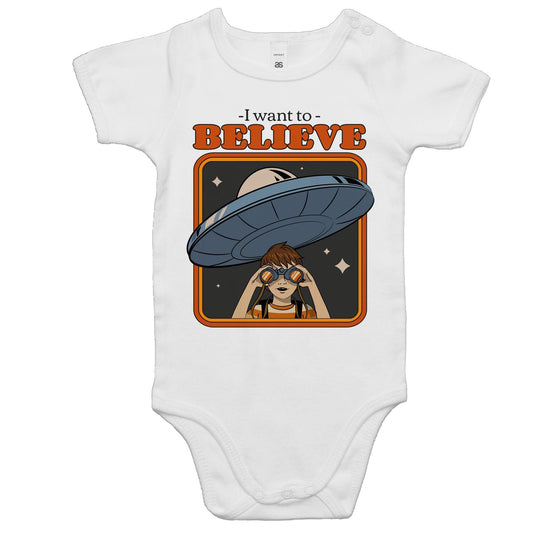 I Want To Believe - Baby Bodysuit White Baby Bodysuit Sci Fi