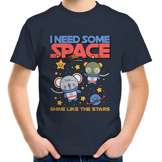 I Need Some Space - Kids Youth Crew T-Shirt Navy Kids Youth T-shirt Space