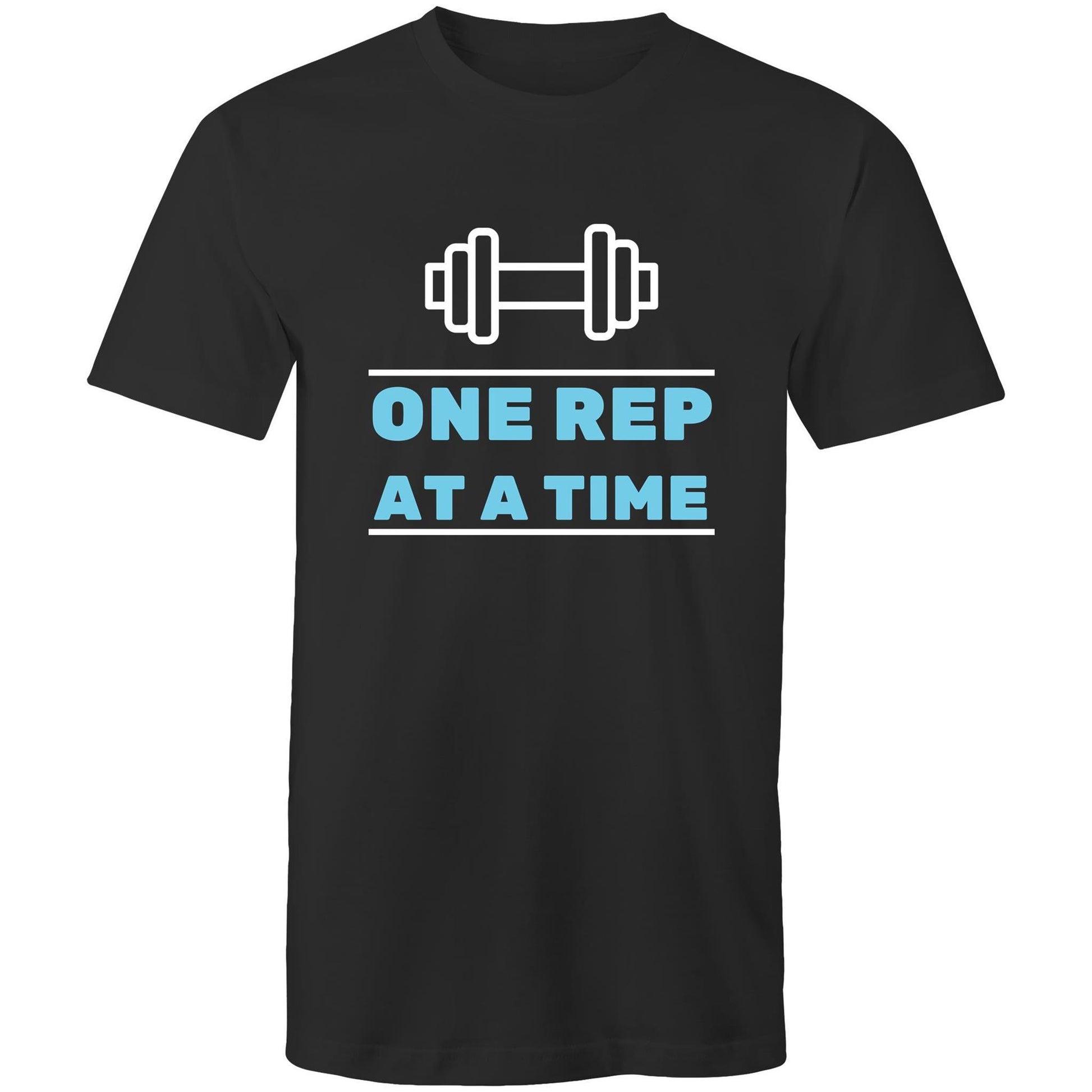 One Rep At A Time - Short Sleeve T-shirt Black Fitness T-shirt Fitness Mens Womens