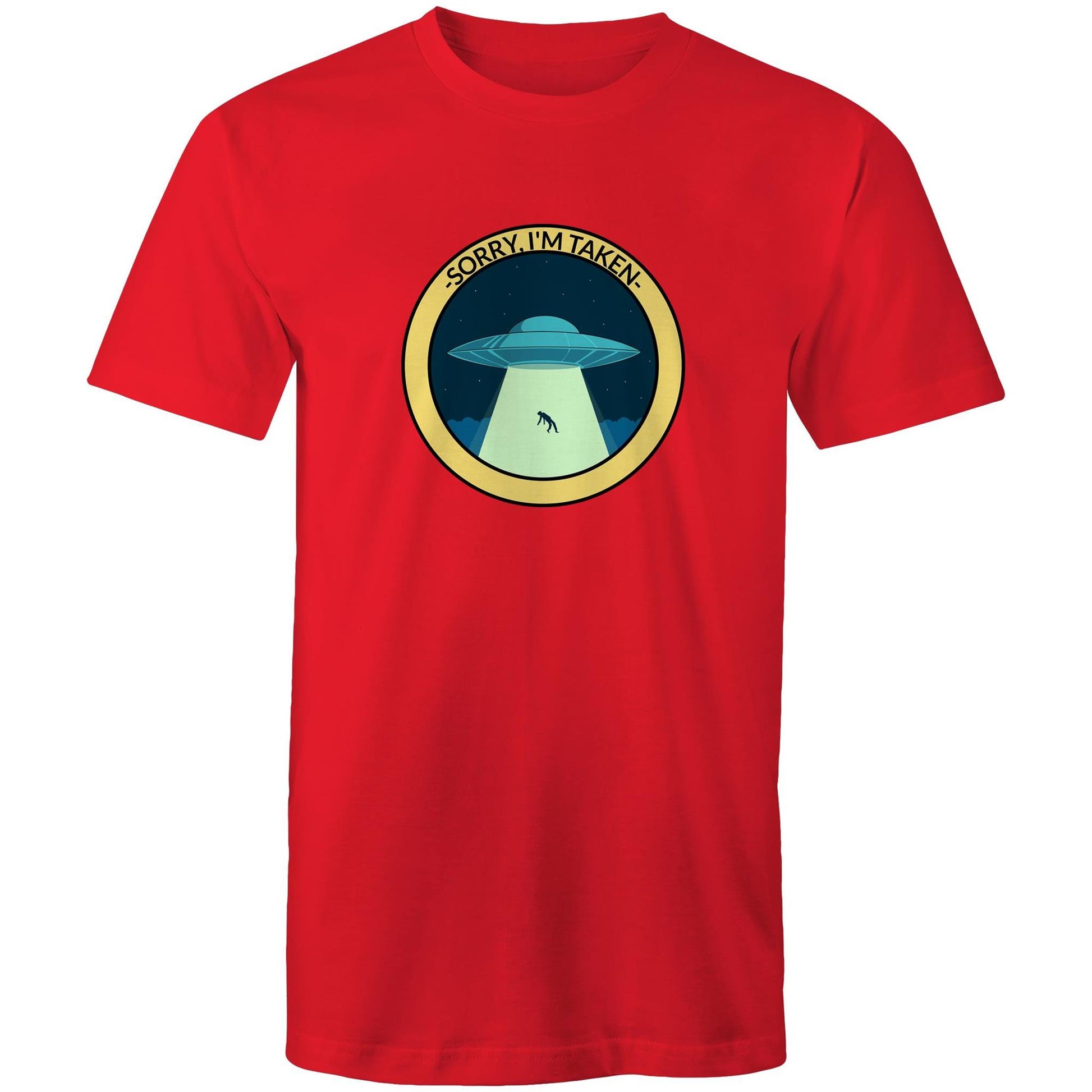 UFO, Sorry, I'm Taken - Mens T-Shirt Red Mens T-shirt Sci Fi