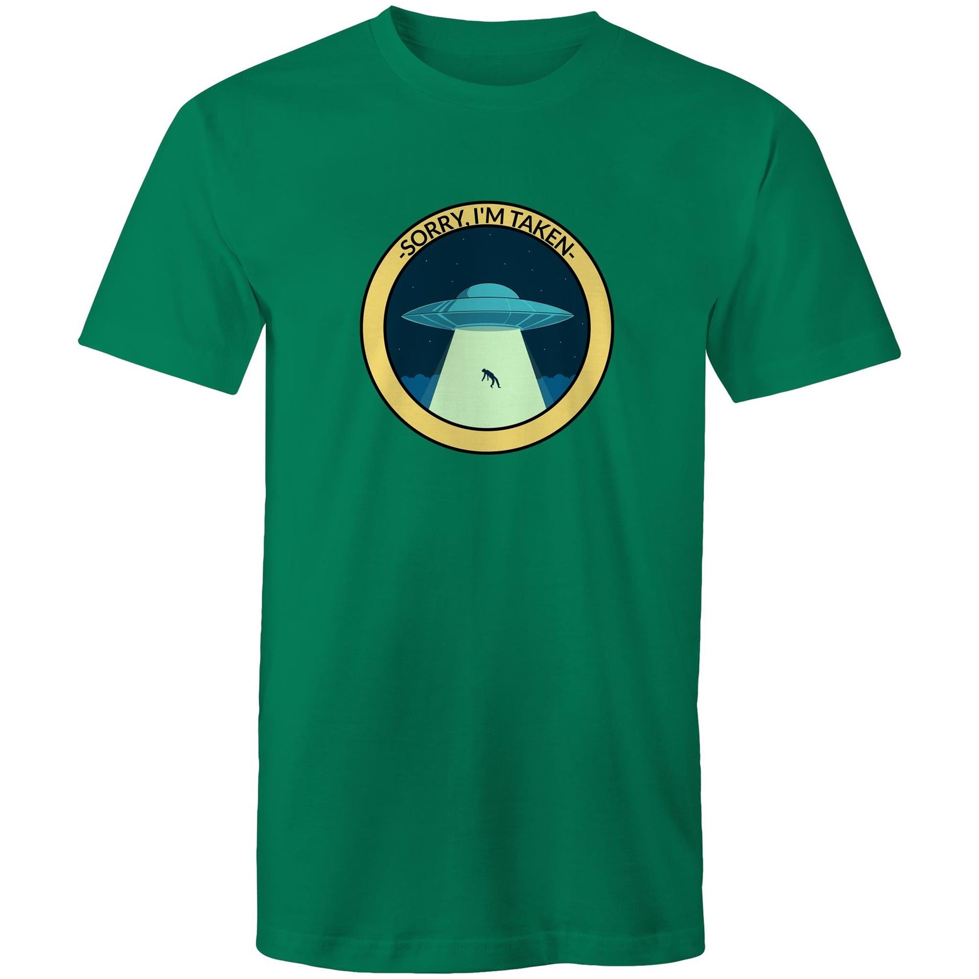 UFO, Sorry, I'm Taken - Mens T-Shirt Kelly Green Mens T-shirt Sci Fi