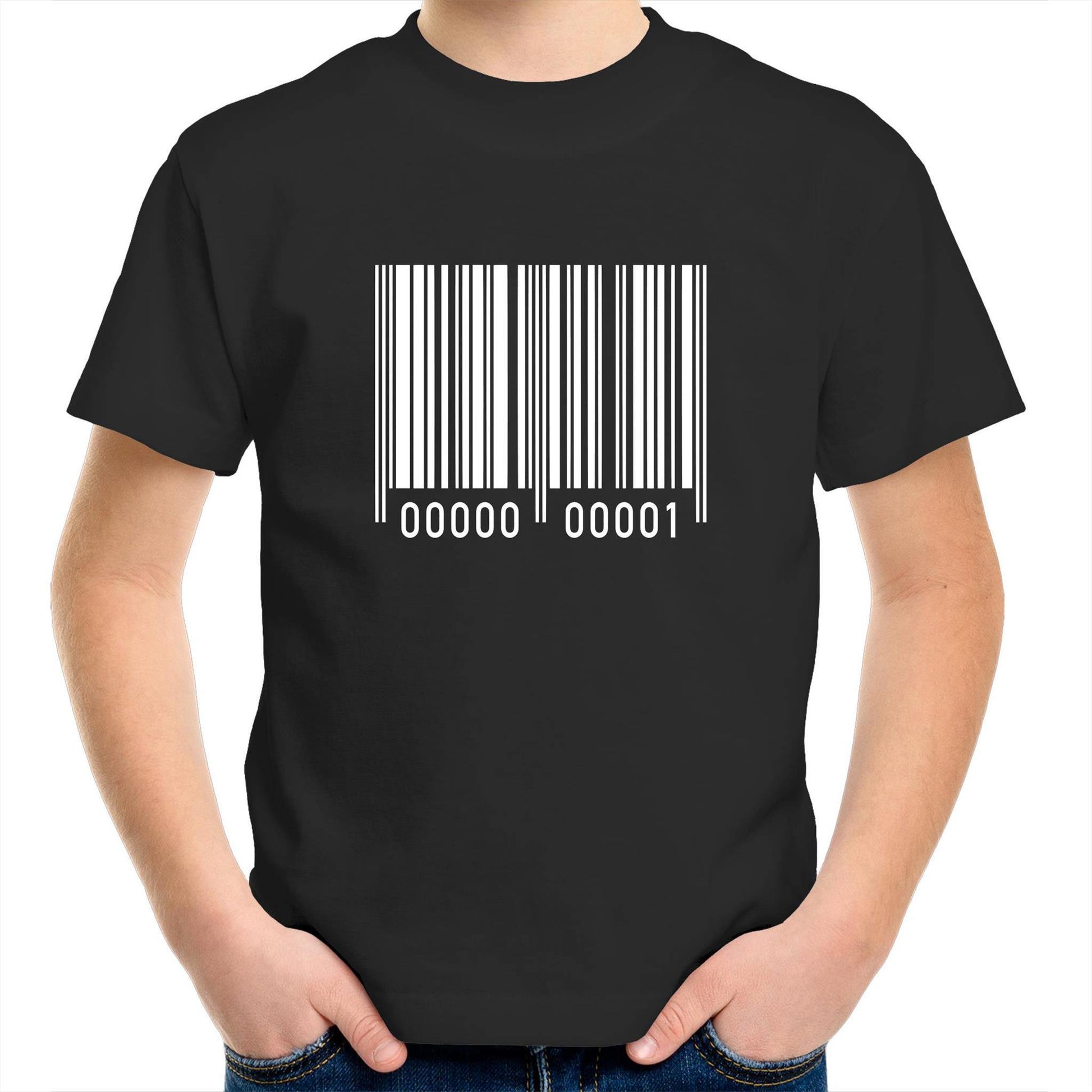 Barcode - Kids Youth Crew T-Shirt Black Kids Youth T-shirt