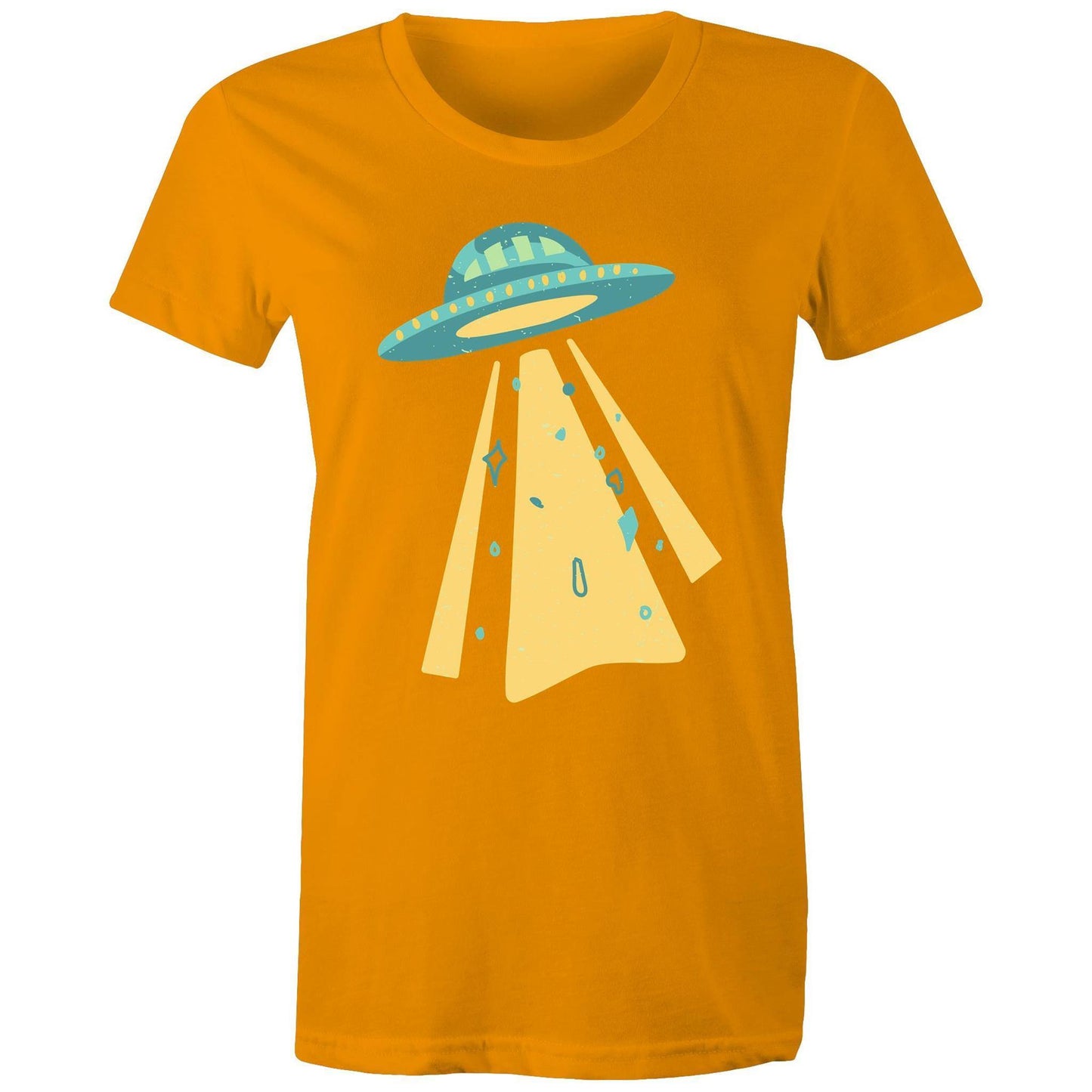 UFO - Women's Maple Tee Orange Womens T-shirt Retro Sci Fi Space Womens