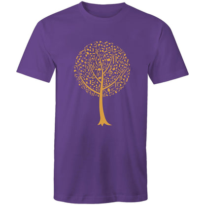 Music Tree - Mens T-Shirt Purple Mens T-shirt Mens Music Plants
