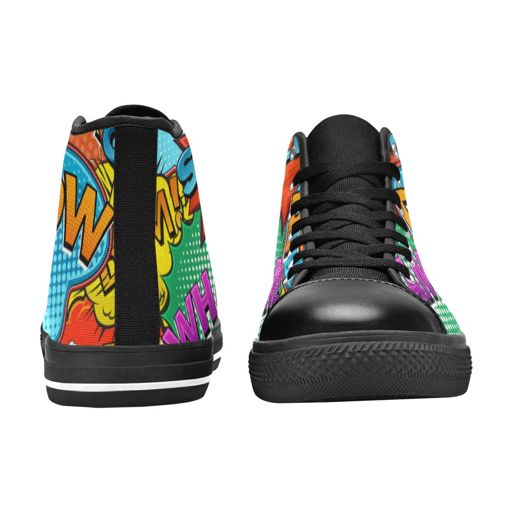 Comic Book 2 - High Top Canvas Shoes for Kids Kids High Top Canvas Shoes