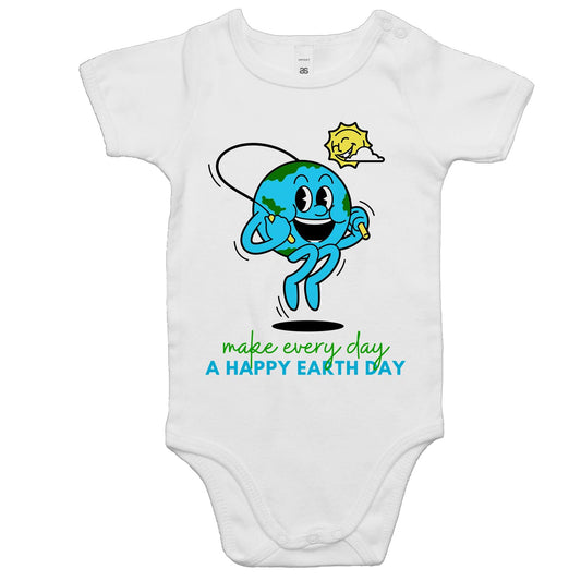Make Every Day A Happy Earth Day - Baby Bodysuit White Baby Bodysuit Environment