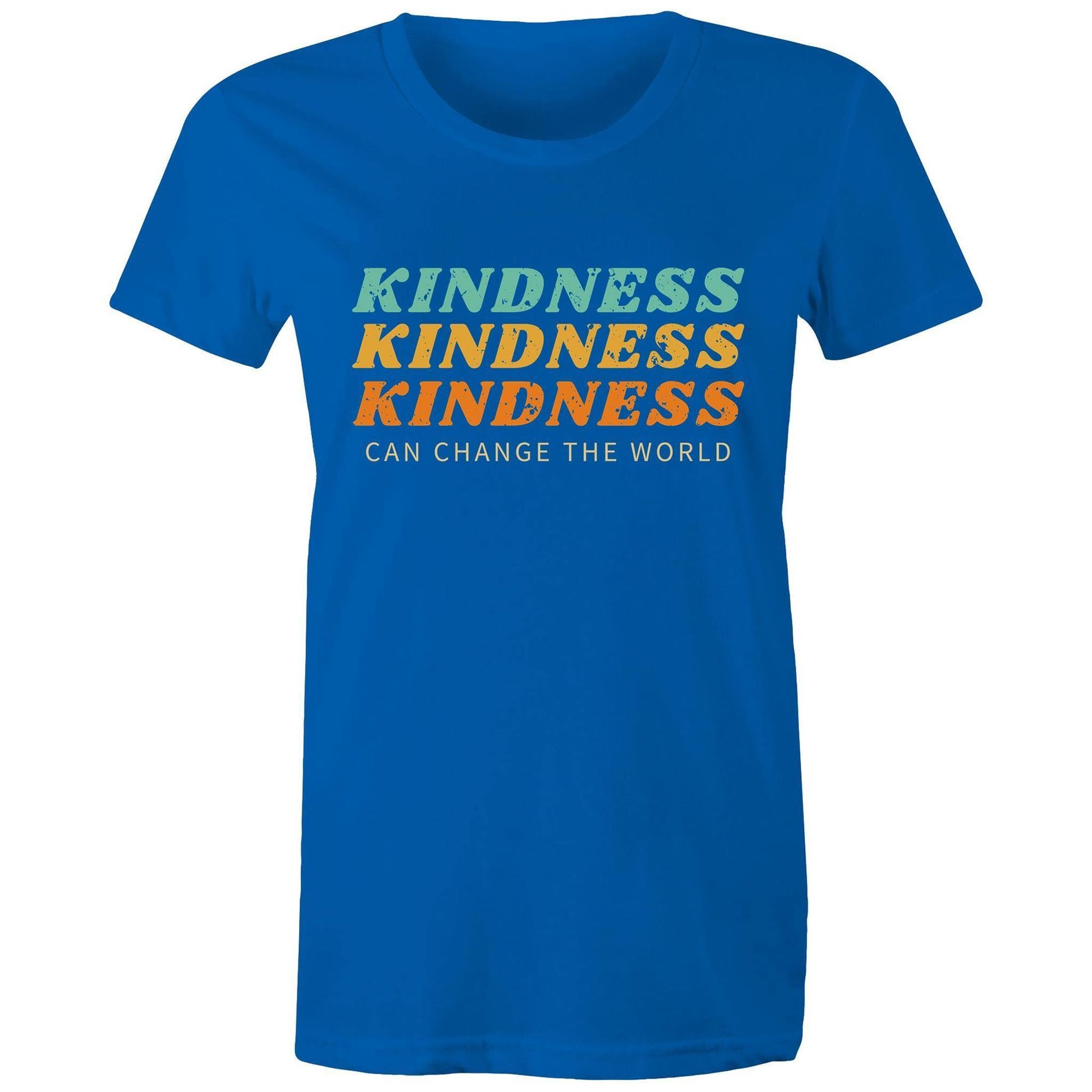 Kindness Can Change The World - Women's T-shirt Bright Royal Womens T-shirt Retro Womens