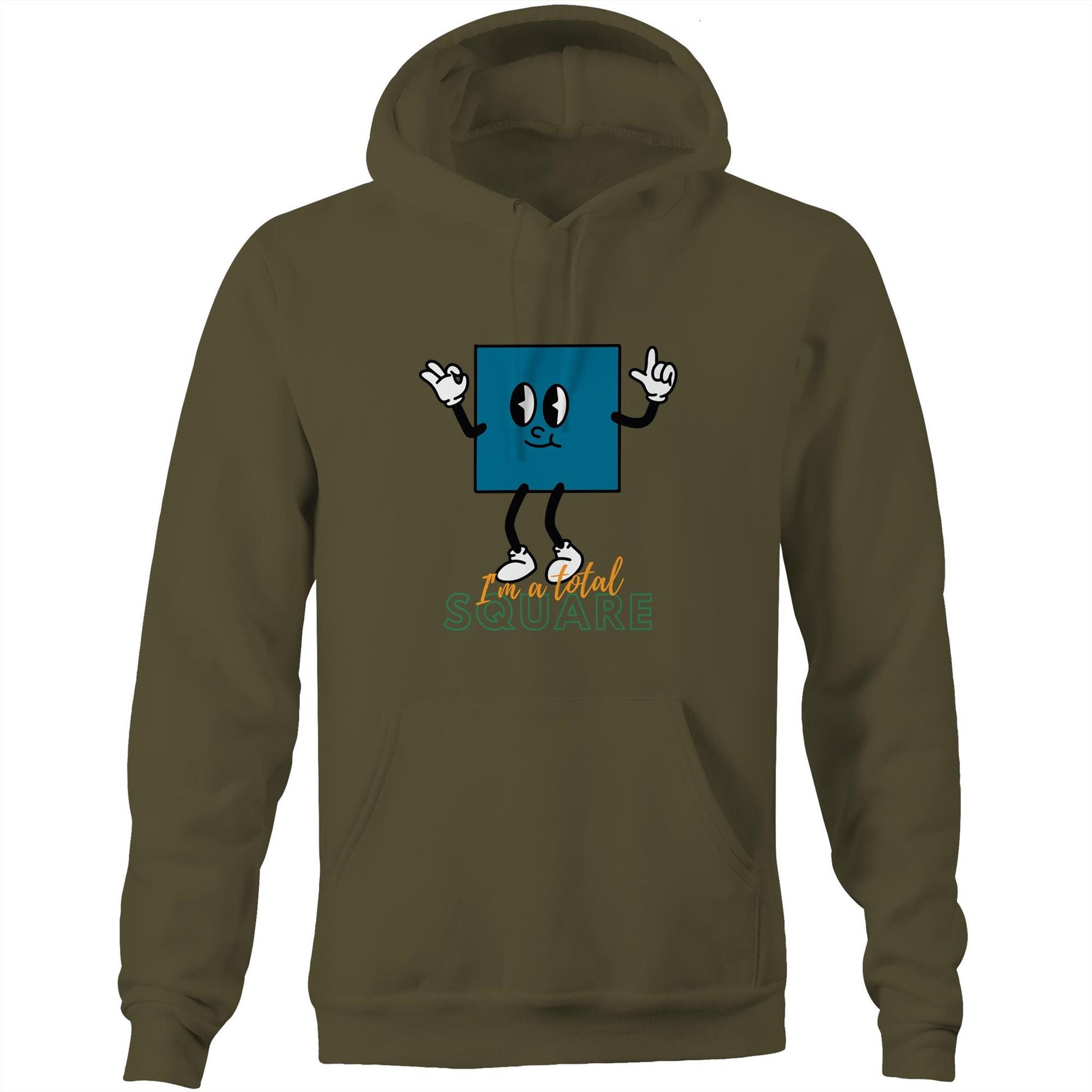 I'm A Total Square - Pocket Hoodie Sweatshirt Army Hoodie Funny Science