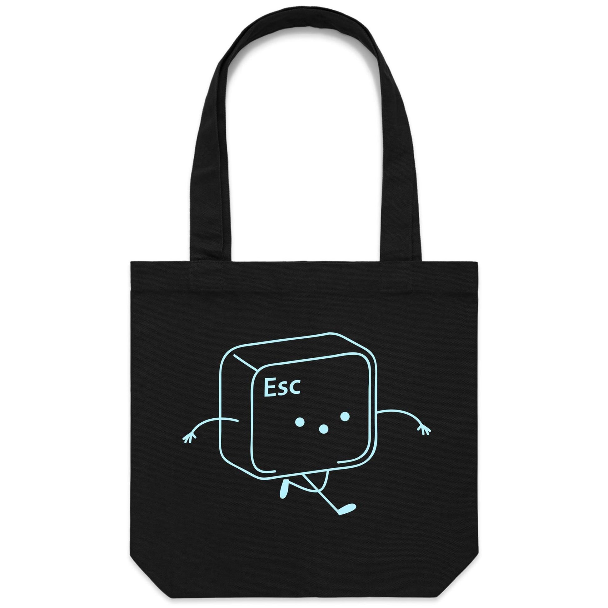 Esc, Escape Key - Canvas Tote Bag Black One Size Tote Bag Tech