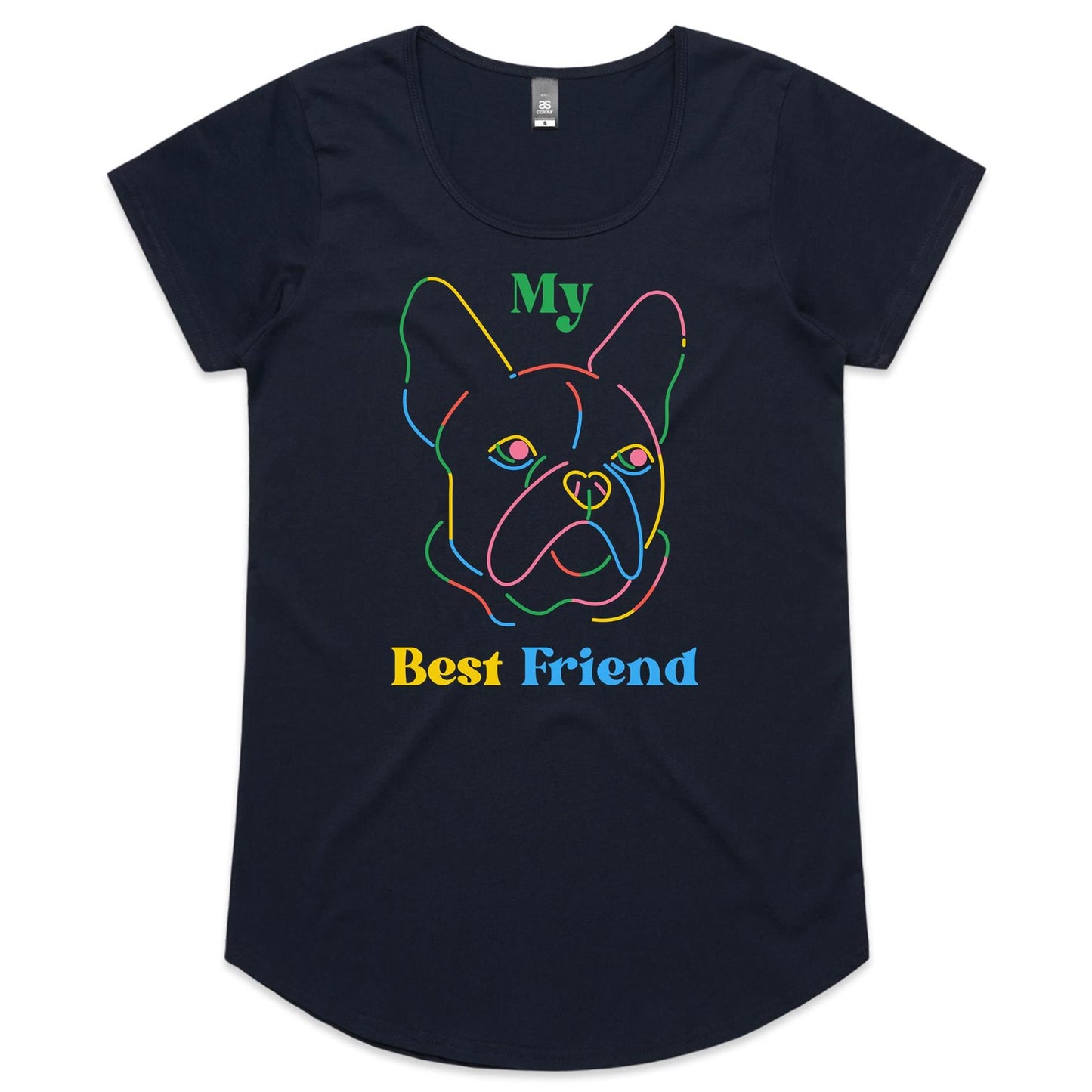 My Best Friend, Dog - Womens Scoop Neck T-Shirt Navy Womens T-shirt animal