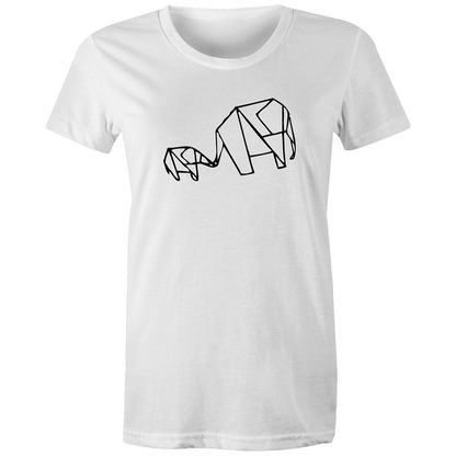 Origami Elephants - Women's T-shirt White Womens T-shirt animal Womens