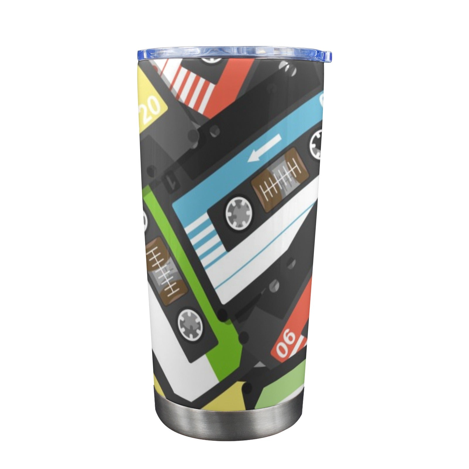 Cassette Tapes - 20oz Travel Mug with Clear Lid 20oz Travel Mug / Tumbler Printed Offshore