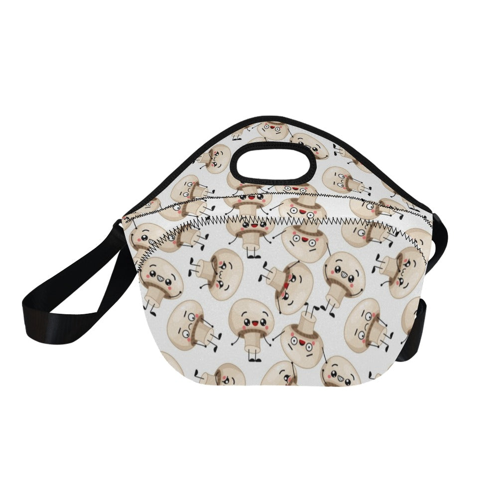 Cute Mushrooms - Neoprene Lunch Bag/Large Neoprene Lunch Bag/Large Food Printed Offshore