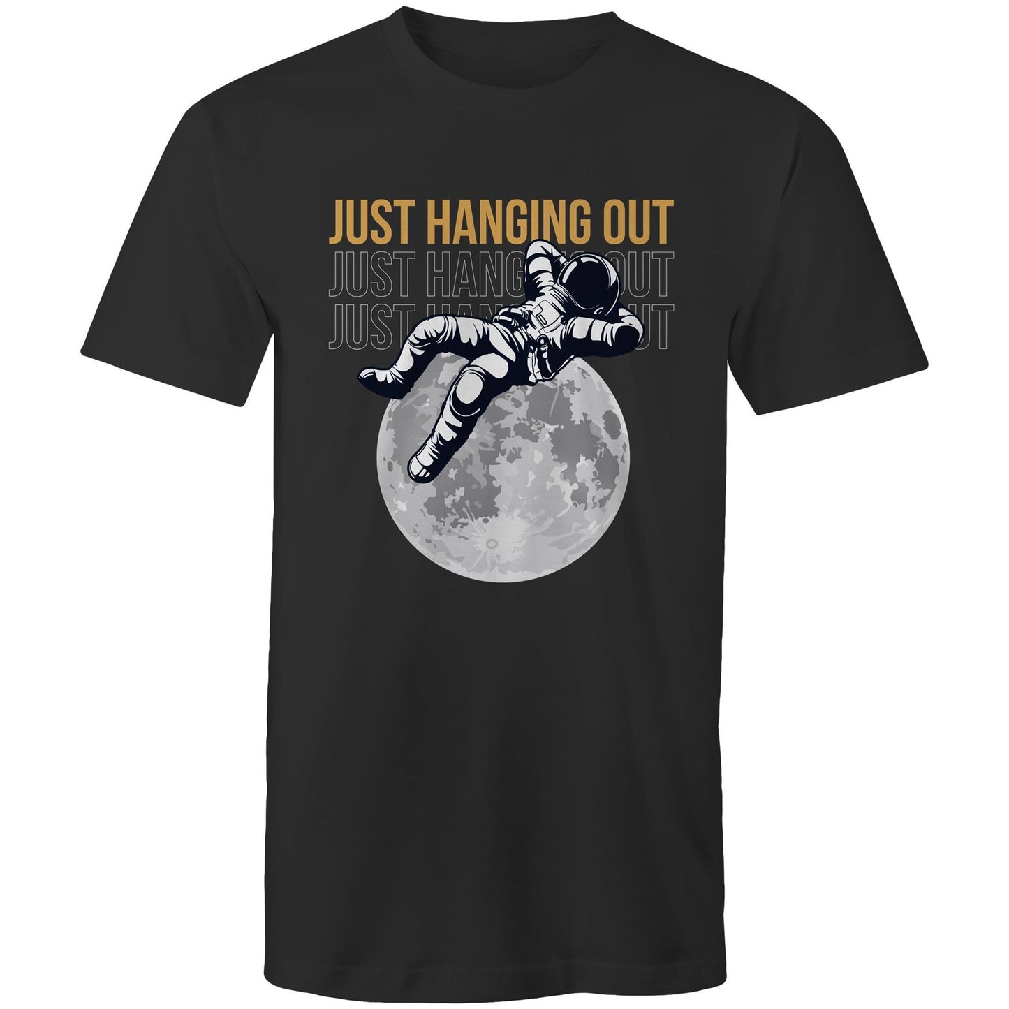 Just Hanging Out - Mens T-Shirt Black Mens T-shirt Space