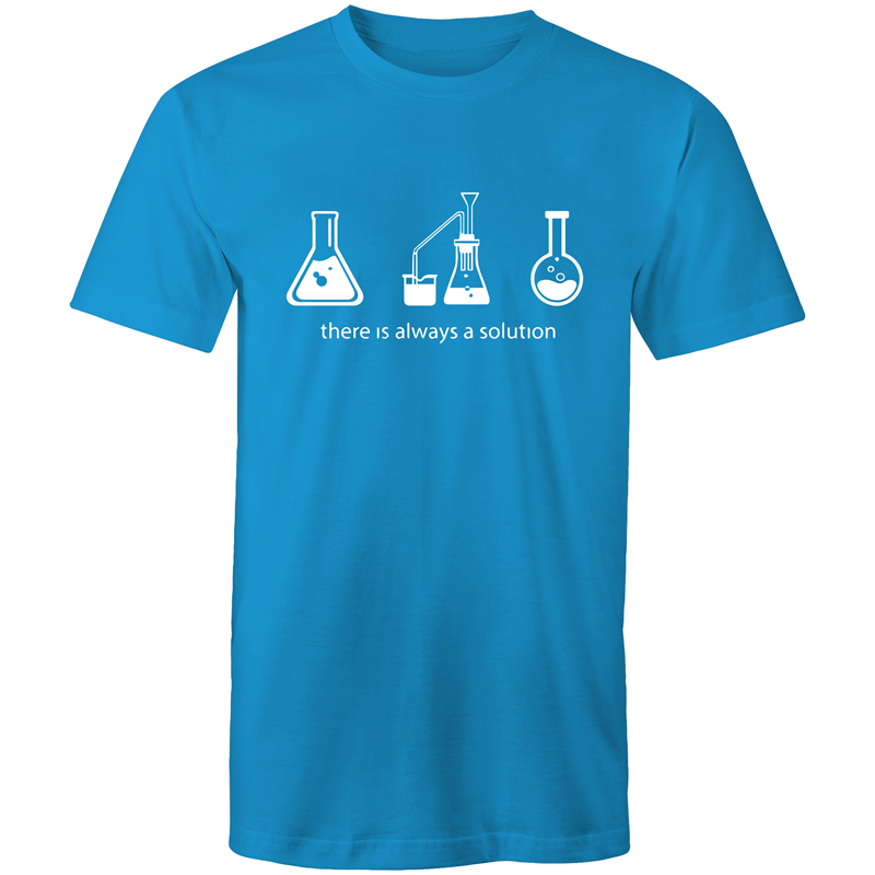 There Is Always A Solution - Mens T-Shirt Arctic Blue Mens T-shirt Funny Mens Science