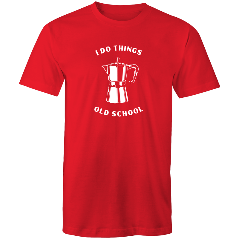 Old School - Mens T-Shirt Red Mens T-shirt Coffee Funny Mens