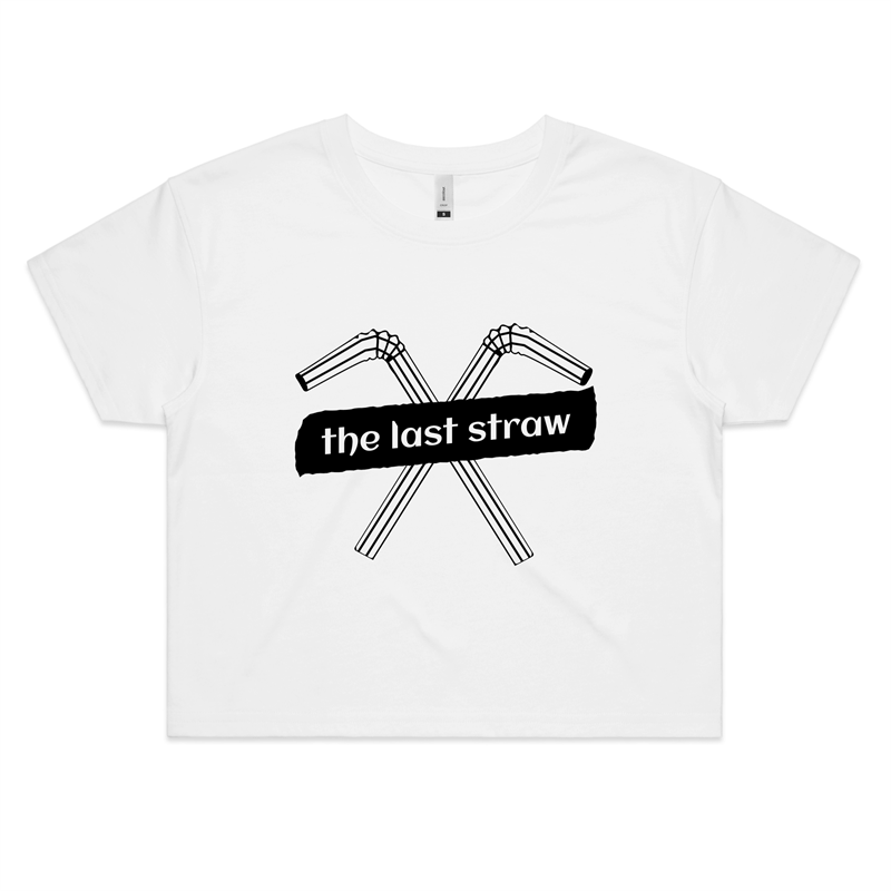The Last Straw - Womens Crop Tee White Womens Crop Top Environment Womens