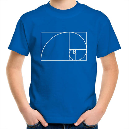 Fibonacci - Kids Youth Crew T-Shirt Bright Royal Kids Youth T-shirt Science