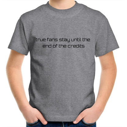 True Fans - Kids Youth Crew T-Shirt Grey Marle Kids Youth T-shirt comic Funny Sci Fi