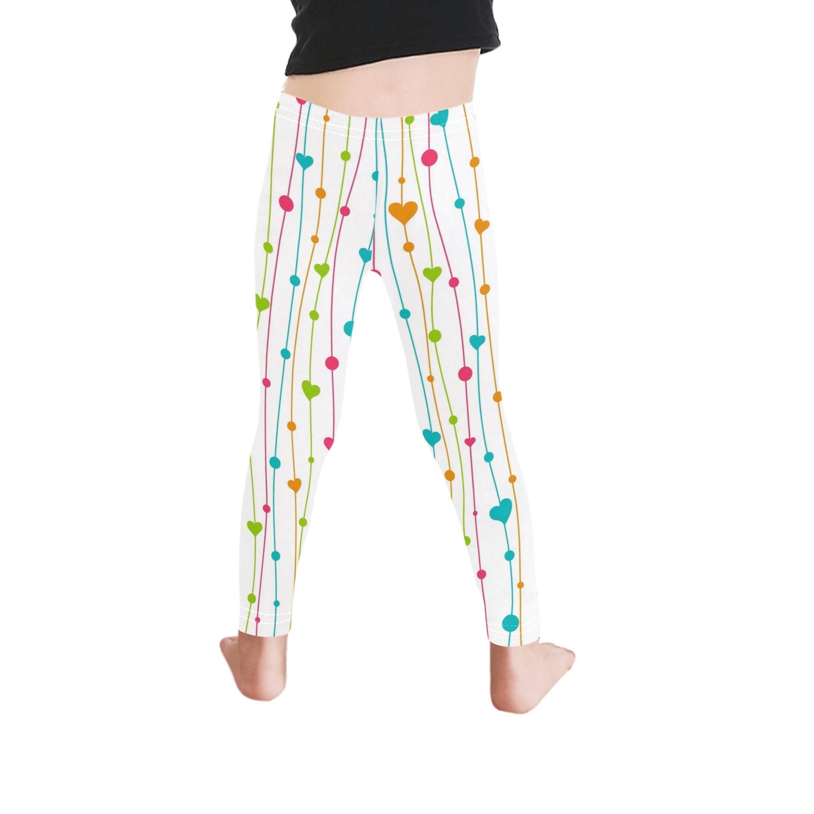 Heart Lines - Kid's Ankle Length Leggings Kids Leggings Printed Offshore