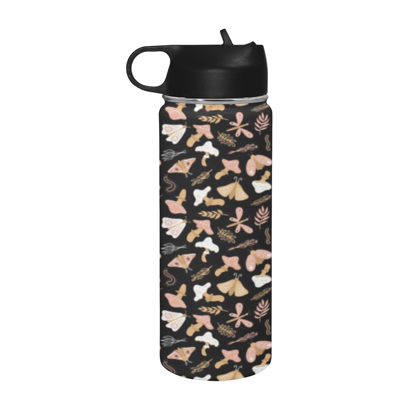 Magic Moth - Insulated Water Bottle with Straw Lid (18 oz) Insulated Water Bottle with Straw Lid