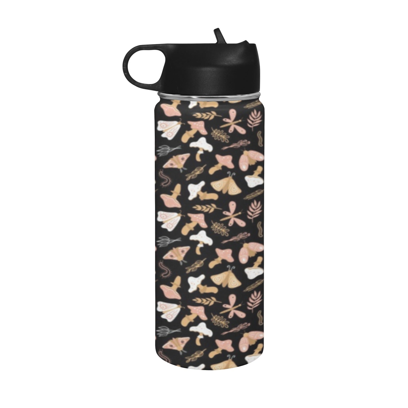 Magic Moth - Insulated Water Bottle with Straw Lid (18 oz) Insulated Water Bottle with Straw Lid Printed Offshore