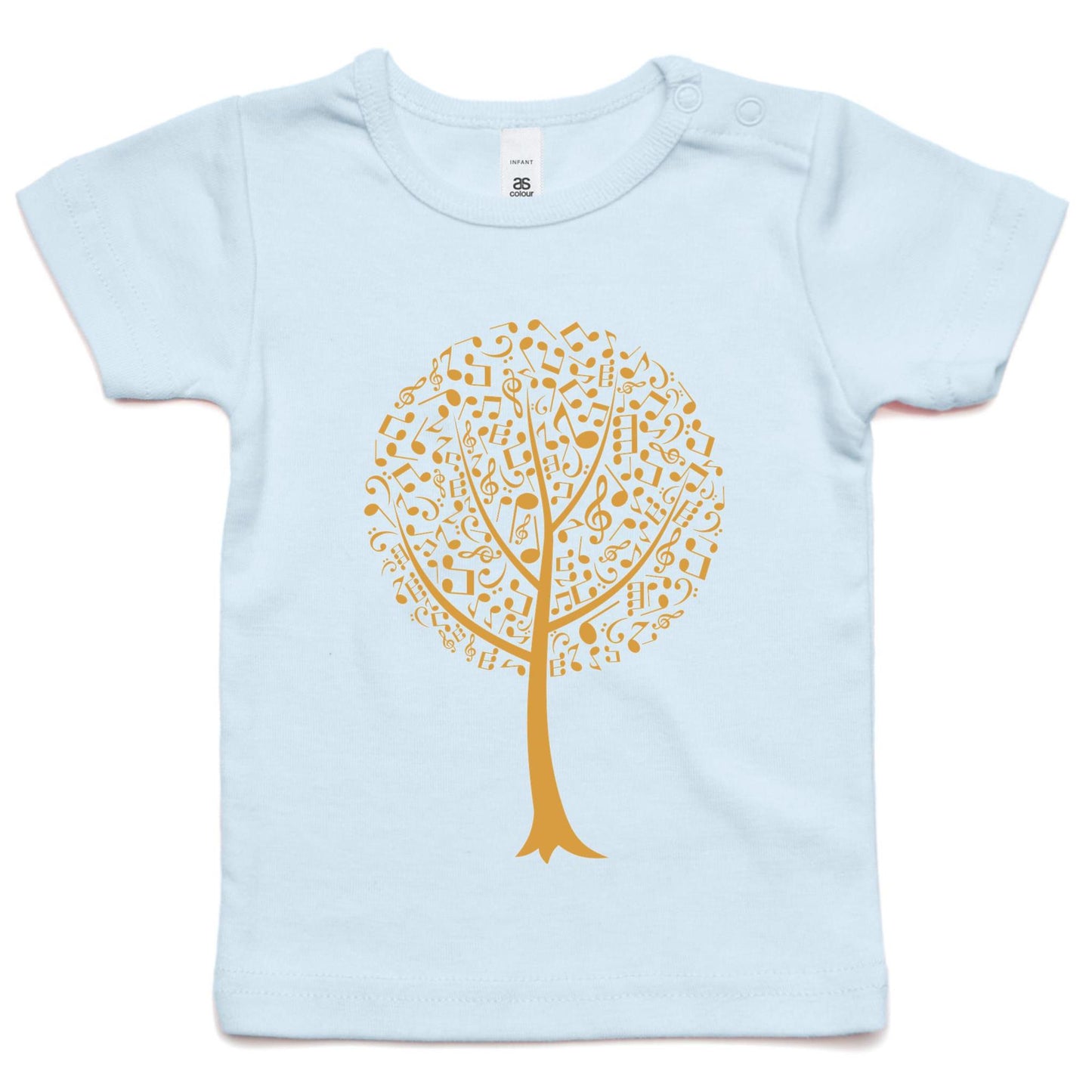 Music Tree - Baby T-shirt Powder Blue Baby T-shirt kids Music Plants