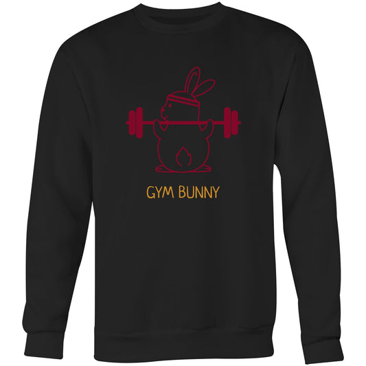 Gym Bunny - Crew Sweatshirt Black Sweatshirt animal Funny Mens Womens