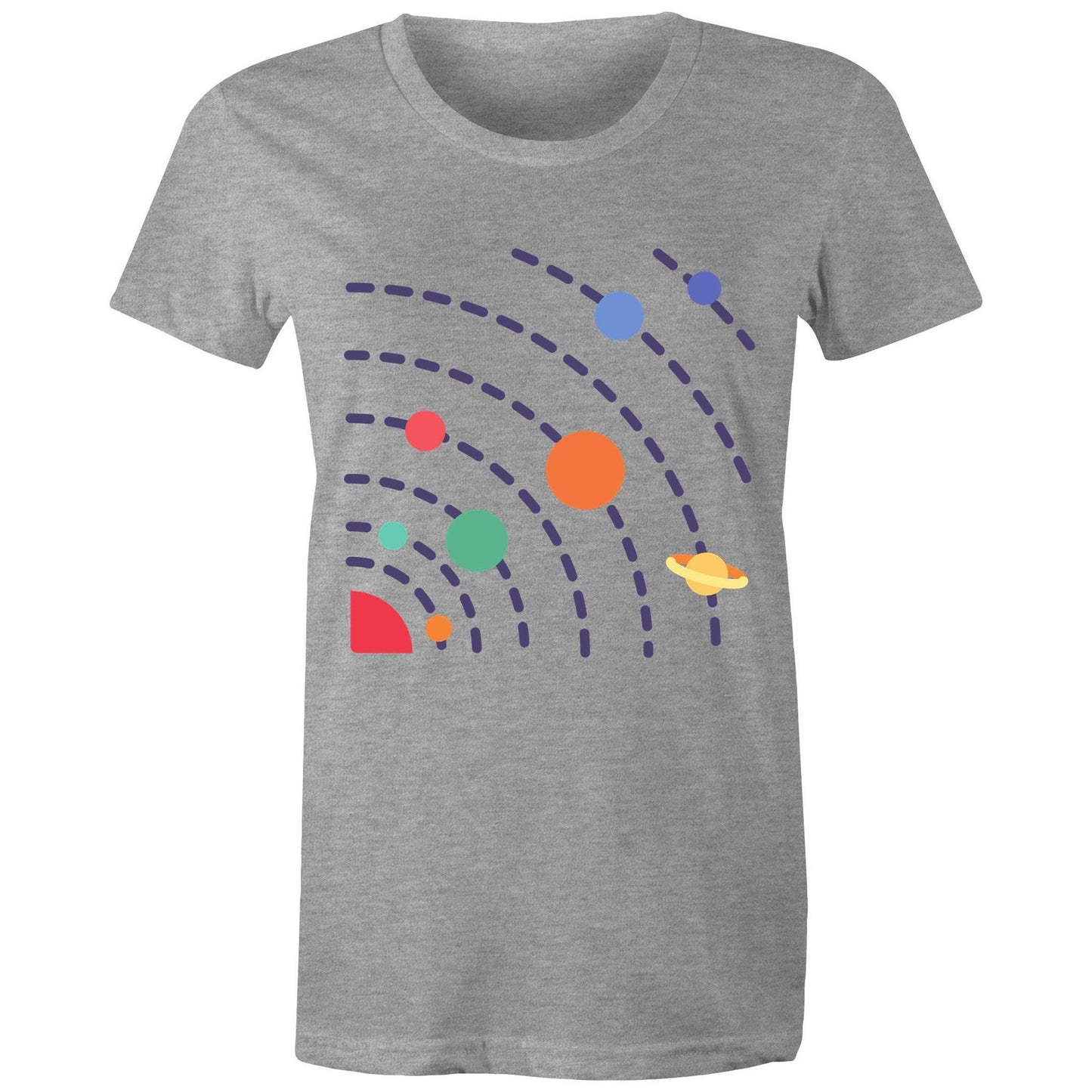 Solar System - Women's T-shirt Grey Marle Womens T-shirt Science Space Womens