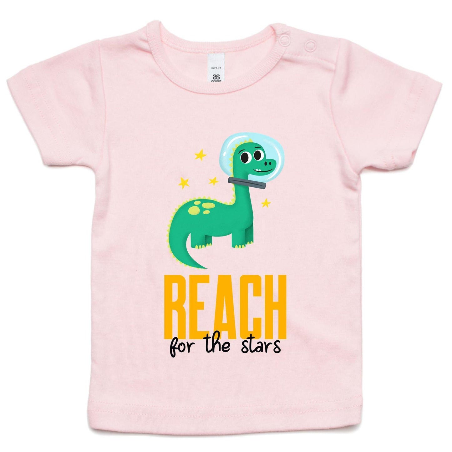Reach For The Stars - Baby T-shirt Pink Baby T-shirt animal kids Space